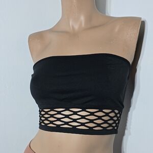 PINK Victoria's Secret Black Strapless Weekender Seamless Bralette Size Large